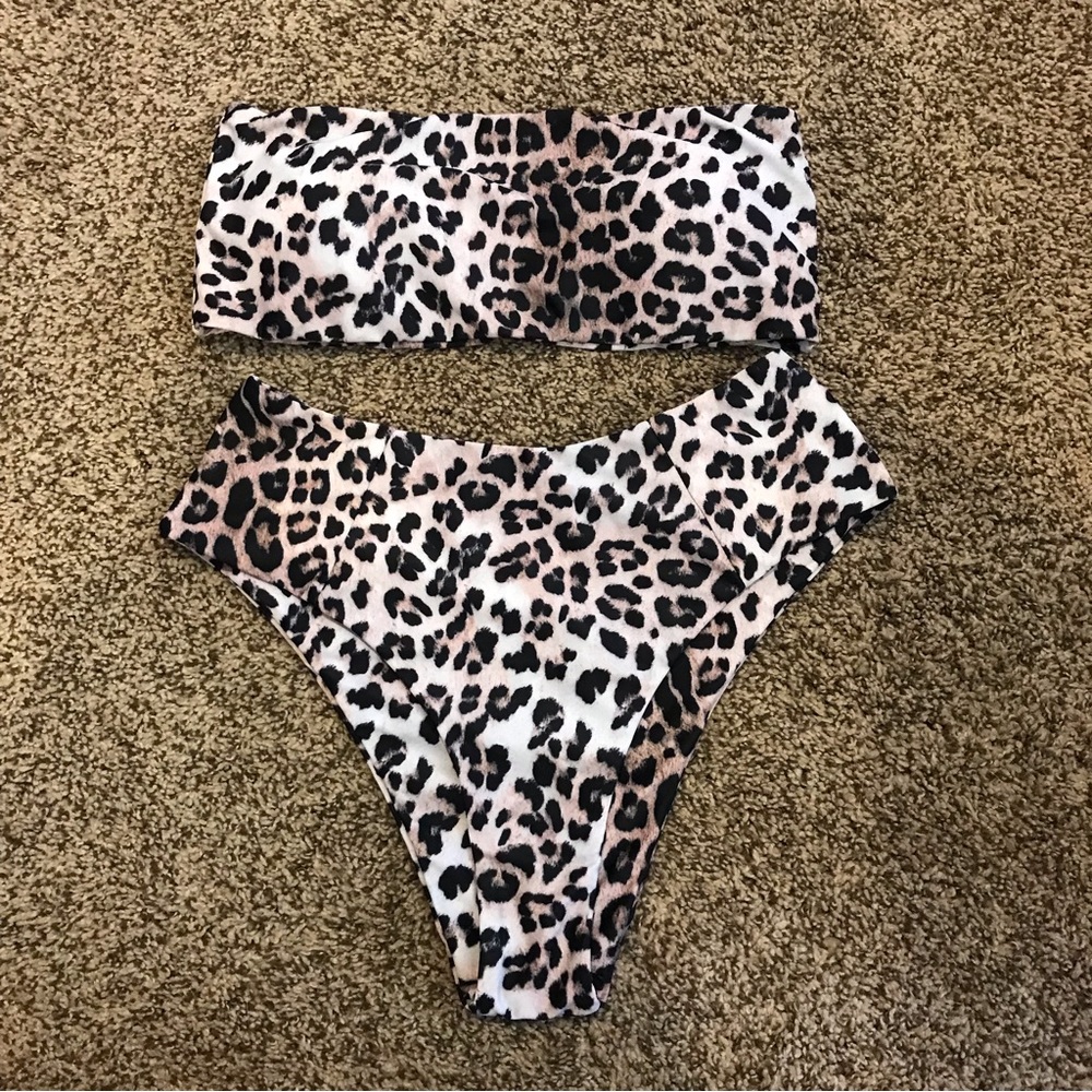 Cheetah Print High Waisted Bikini